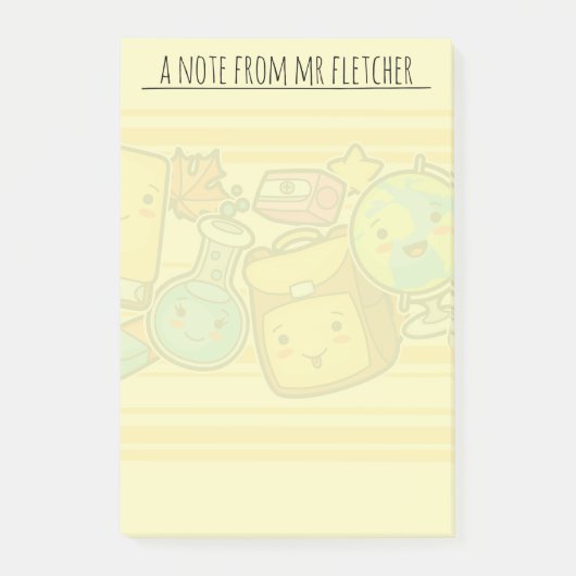 Persoonlijk Cartoon Schoolbenodigdheden Patroon Po Post-it® Notes (Voorkant)