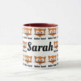 Persoonlijk Cartoon Snor Kattenpatroon Mok