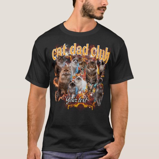 Persoonlijk Cat Dad Club T-shirt | Aangepaste Katt (Voorkant)