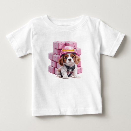 Persoonlijk Cavalier Puppy Bouw T-Shirt (Voorkant)