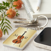 Persoonlijk cello-ontwerp sleutelhanger (Voorkant Rechts)