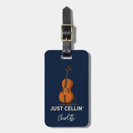 Persoonlijk Celloscript Monogram Musicus Bagagelabel (Voorkant verticaal)