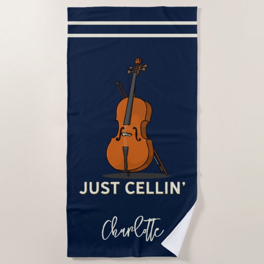 Persoonlijk Celloscript Monogram Musicus Strandlaken (Voorkant)