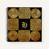 Persoonlijk Celtic Knotwork Cross Spiral Notitiebo Notitieboek (Voorkant)
