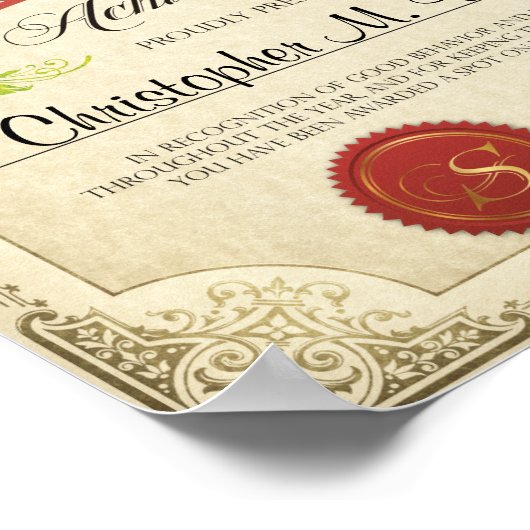 Persoonlijk certificaat op de lijst van Nice voor  Poster (Hoek)