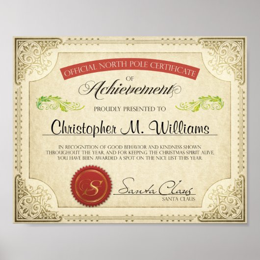 Persoonlijk certificaat op de lijst van Nice voor  Poster (Voorkant)