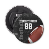 Persoonlijk Chalkboard Amerikaans Football Button Flesopener (Voorkant)