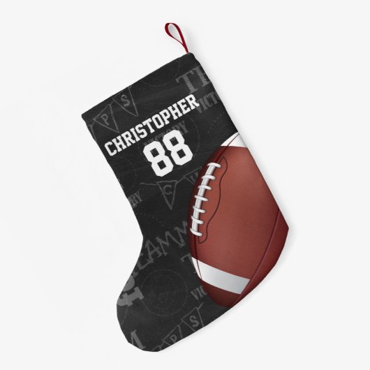 Persoonlijk Chalkboard Amerikaans Football Kleine Kerstsok (Achterkant (Hangend))