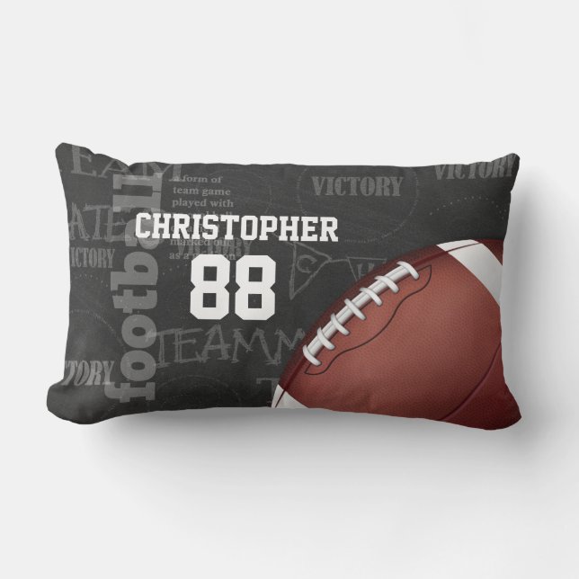 Persoonlijk Chalkboard Amerikaans Football Kussen (Voorkant)