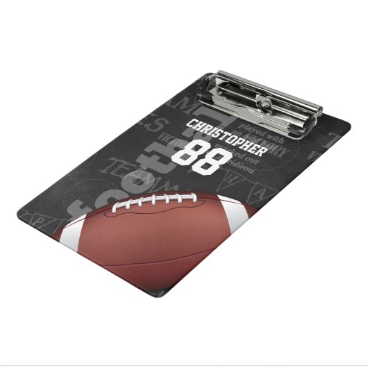 Persoonlijk Chalkboard Amerikaans Football Mini Klembord (Angled3)