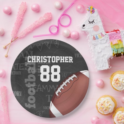 Persoonlijk Chalkboard Amerikaans Football Papieren Bordje (Feest)
