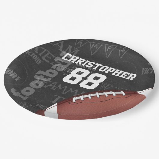 Persoonlijk Chalkboard Amerikaans Football Papieren Bordje (Gekanteld)