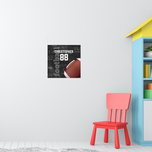 Persoonlijk Chalkboard Amerikaans Football Poster (Kinderkamer 1)