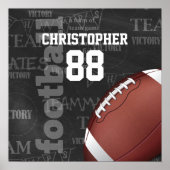 Persoonlijk Chalkboard Amerikaans Football Poster (Voorkant)