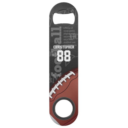 Persoonlijk Chalkboard Amerikaans Football Speed Flessenopener (Achterkant)