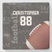 Persoonlijk Chalkboard Amerikaans Football Stenen Onderzetter (Voorkant)