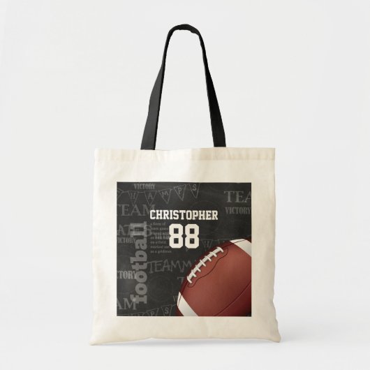 Persoonlijk Chalkboard Amerikaans Football Tote Bag (Voorkant)
