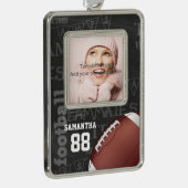 Persoonlijk Chalkboard Amerikaans Football Verzilverd Omlijst Ornament (Rechts)