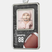 Persoonlijk Chalkboard Amerikaans Football Verzilverd Omlijst Ornament (Links)