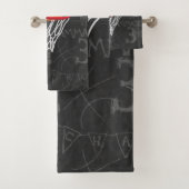Persoonlijk Chalkboard Basketball en Hoop Bad Handdoek (Insitu)