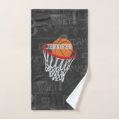 Persoonlijk Chalkboard Basketball en Hoop Bad Handdoek (Handdoek)