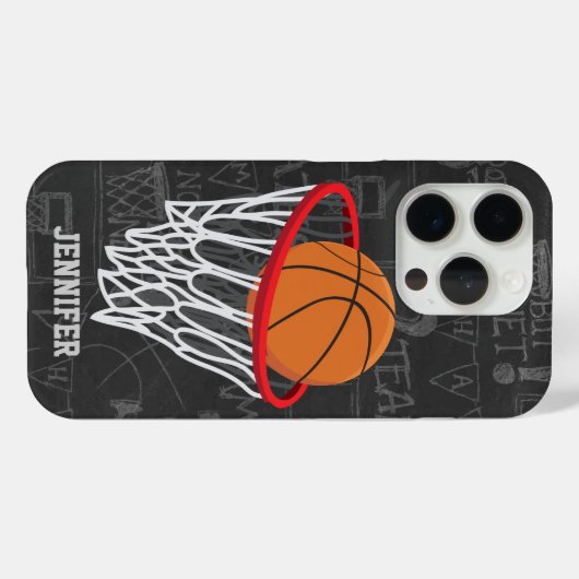 Persoonlijk Chalkboard Basketball en Hoop Case-Mate iPhone Case (Achterkant (horizontaal))