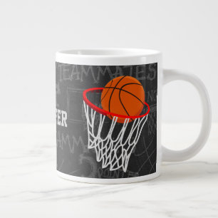 Persoonlijk Chalkboard Basketball en Hoop Grote Koffiekop