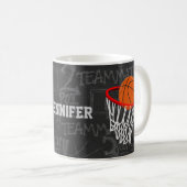Persoonlijk Chalkboard Basketball en Hoop Koffiemok (Voorkant rechts)