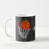 Persoonlijk Chalkboard Basketball en Hoop Koffiemok (Links)