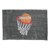 Persoonlijk Chalkboard Basketball en Hoop Kussensloop (Voorkant)