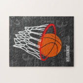 Persoonlijk Chalkboard Basketball en Hoop Legpuzzel (Horizontaal)