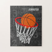 Persoonlijk Chalkboard Basketball en Hoop Legpuzzel (Verticaal)