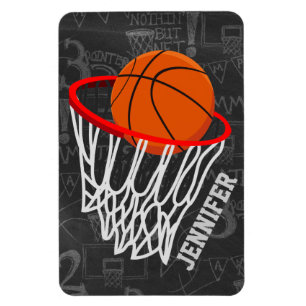 Persoonlijk Chalkboard Basketball en Hoop Magneet