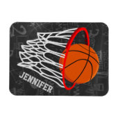 Persoonlijk Chalkboard Basketball en Hoop Magneet (Horizontaal)