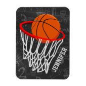 Persoonlijk Chalkboard Basketball en Hoop Magneet (Verticaal)