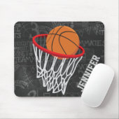 Persoonlijk Chalkboard Basketball en Hoop Muismat (Met muis)