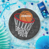 Persoonlijk Chalkboard Basketball en Hoop Papieren Bordje (Feest)