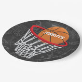Persoonlijk Chalkboard Basketball en Hoop Papieren Bordje (Gekanteld)