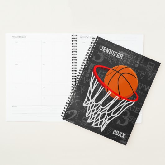 Persoonlijk Chalkboard Basketball en Hoop Planner (Display)