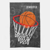 Persoonlijk Chalkboard Basketball en Hoop Theedoek (Verticaal)