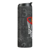 Persoonlijk Chalkboard Basketball en Hoop Thermosbeker (Gedraaid links)