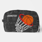 Persoonlijk Chalkboard Basketball en Hoop Toilettasje (Voorkant)