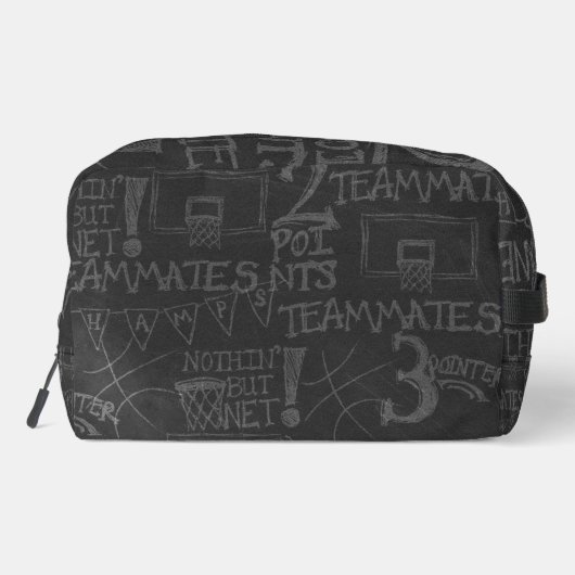 Persoonlijk Chalkboard Basketball en Hoop Toilettasje (Achterkant)