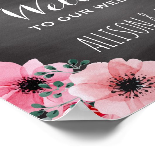 Persoonlijk Chalkboard Wedding | Welkomstteken Poster (Hoek)