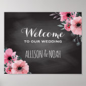 Persoonlijk Chalkboard Wedding | Welkomstteken Poster (Voorkant)