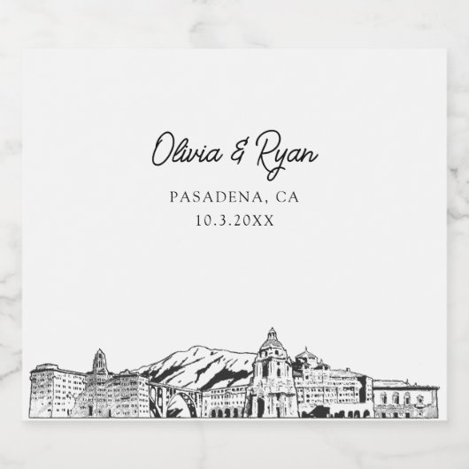 Persoonlijk champagne-etiket voor een trouwfeest i sparkling wijnetiket (Enkel label)