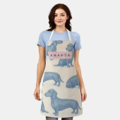 Persoonlijk Charmant Elegant Dashond Motief Schort (Gedragen)