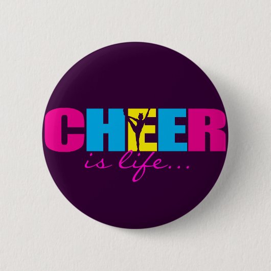Persoonlijk Cheer Cheerlead Paars Ronde Button 5,7 Cm (Voorkant)