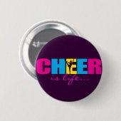 Persoonlijk Cheer Cheerlead Paars Ronde Button 5,7 Cm (Voorkant /achterkant)