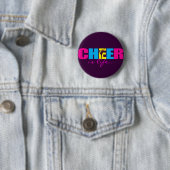 Persoonlijk Cheer Cheerlead Paars Ronde Button 5,7 Cm (In situ)